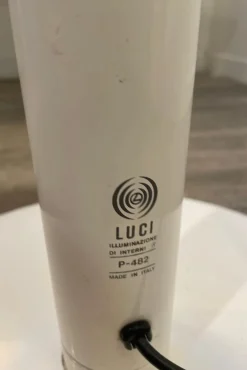 Hot Pamono Floor Lamp in White Enameled Metal from Luce, 1970s