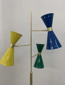 Pamono Floor Lamp with 3 Adjustable Cones from Stilnovo, Italy, 1950s