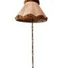 Sale Pamono Floor Lamp with Fabric and Velvet Lampshade, 1950s