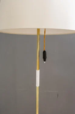 Discount Pamono Floor Lamp with Fabric Shade from Rupert Nikoll, Vienna, 1950s
