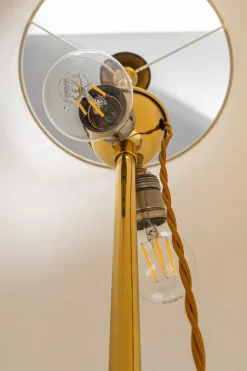 Discount Pamono Floor Lamp with Fabric Shade from Rupert Nikoll, Vienna, 1950s