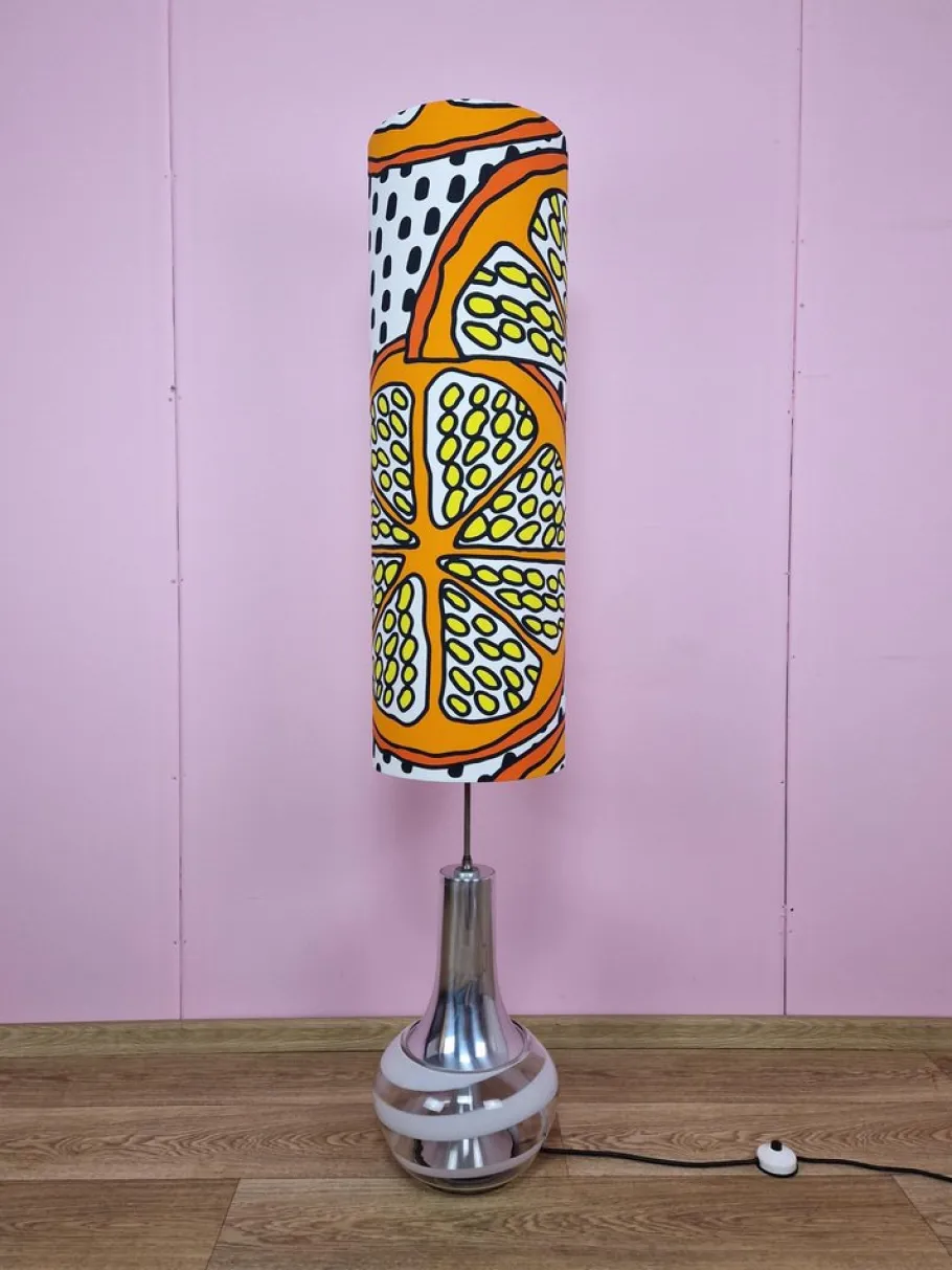 Clearance Pamono Floor Lamp with Illuminated Glass Base from Doria Leuchten, 1960s