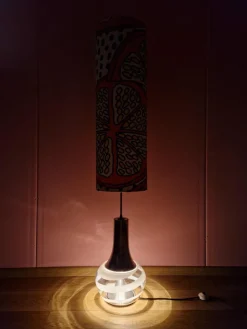 Clearance Pamono Floor Lamp with Illuminated Glass Base from Doria Leuchten, 1960s
