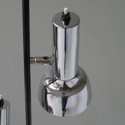 Sale Pamono Floor Lamp with Movable Chrome & Black Cylindrical Shades, 1960s