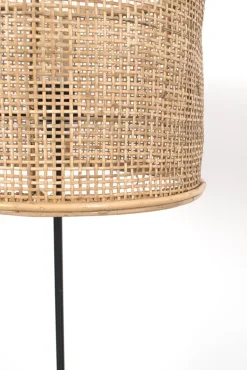 New Pamono Floor Lamp with New Rattan Shade, 1950s