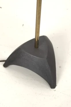 New Pamono Floor Lamp with New Rattan Shade, 1950s