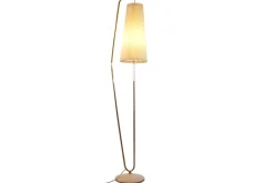 New Pamono Floor Lamp with Off-White Shade, 1950s