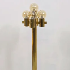 Clearance Pamono Floor Light in Brass and Glass attributed to Gaetano Sciolari for Sciolari, 1970s