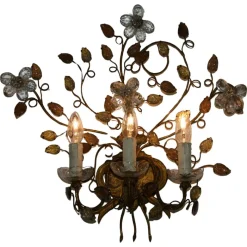 Best Pamono Florentine Flower-Shaped Wall Lamp attributed to Banci Firenze, Italy, 1970s