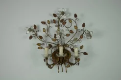 Best Pamono Florentine Flower-Shaped Wall Lamp attributed to Banci Firenze, Italy, 1970s