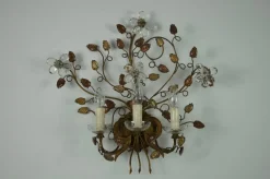 Best Pamono Florentine Flower-Shaped Wall Lamp attributed to Banci Firenze, Italy, 1970s