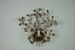 Best Pamono Florentine Flower-Shaped Wall Lamp attributed to Banci Firenze, Italy, 1970s