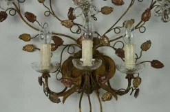 Best Pamono Florentine Flower-Shaped Wall Lamp attributed to Banci Firenze, Italy, 1970s