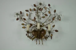 Best Pamono Florentine Flower-Shaped Wall Lamp attributed to Banci Firenze, Italy, 1970s