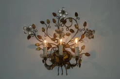 Best Pamono Florentine Flower-Shaped Wall Lamp attributed to Banci Firenze, Italy, 1970s