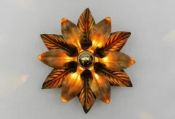 Best Pamono Florentine Gilded Wall or Ceiling Lamp by W. Müller, München, Gerrmany, 1960s