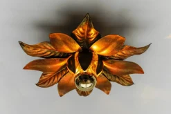 Best Pamono Florentine Gilded Wall or Ceiling Lamp by W. Müller, München, Gerrmany, 1960s
