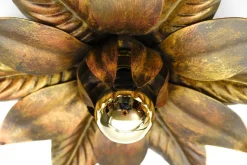 Best Pamono Florentine Gilded Wall or Ceiling Lamp by W. Müller, München, Gerrmany, 1960s