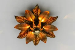 Best Pamono Florentine Gilded Wall or Ceiling Lamp by W. Müller, München, Gerrmany, 1960s