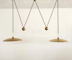 Best Pamono Florian Schulz Double Onos 55 Pendant Lights with Adjustable Counter Weights in Full Brass, 2000s