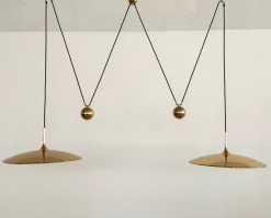 Best Pamono Florian Schulz Double Onos 55 Pendant Lights with Adjustable Counter Weights in Full Brass, 2000s