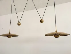 Best Pamono Florian Schulz Double Onos 55 Pendant Lights with Adjustable Counter Weights in Full Brass, 2000s