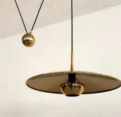 Best Pamono Florian Schulz Double Onos 55 Pendant Lights with Adjustable Counter Weights in Full Brass, 2000s