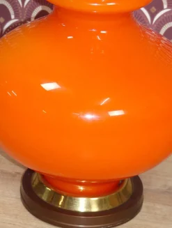 Best Pamono Flower Power Floor Lamp with Orange Illuminated Glass Base, 1970s