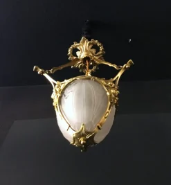 Clearance Pamono French Art Deco Bronze and Glass Pendant, Paris, France, 1920s