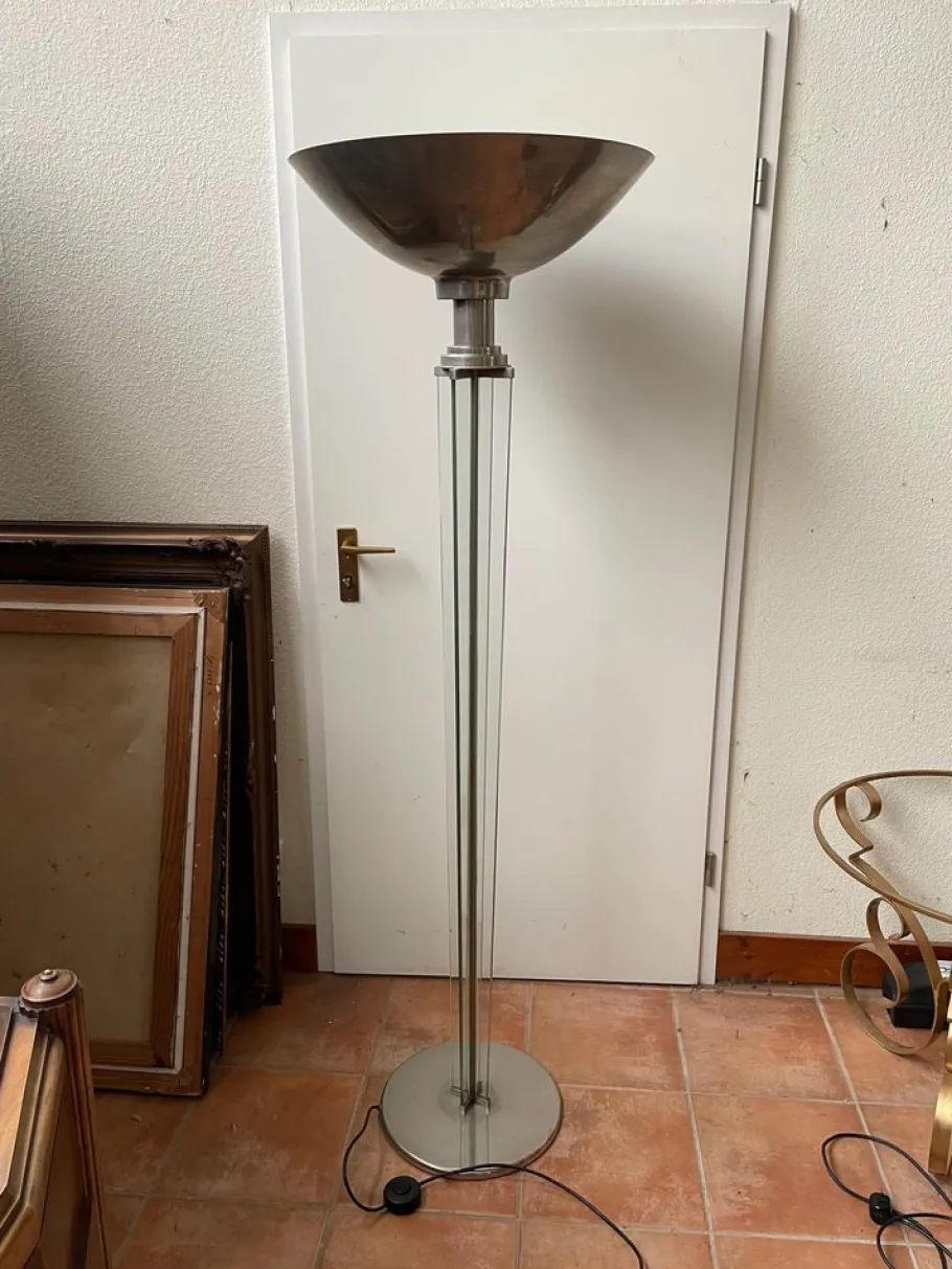Hot Pamono French Art Deco Floor Lamp in the style of Jacques Adnet, 1930s