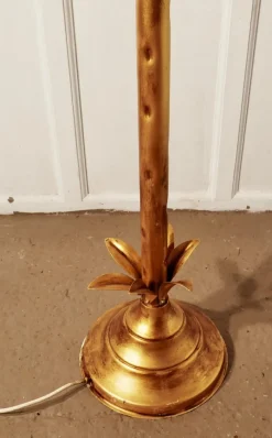 Online Pamono French Art Deco Gold Palm Leaf Toleware Floor Lamp, 1950s