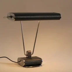 Clearance Pamono French Art Deco Green and Chrome Table Lamp by Eileen Gray for Jumo, 1940s