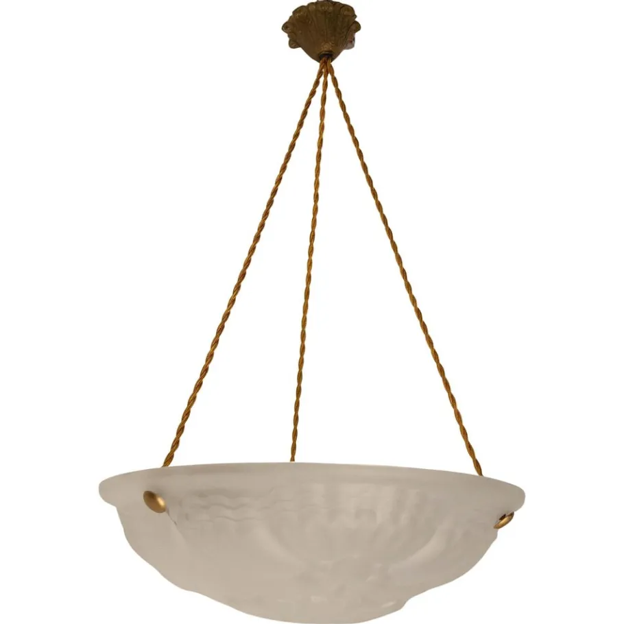 Clearance Pamono French Art Deco Lustre Glass Ceiling Pendant, 1930s