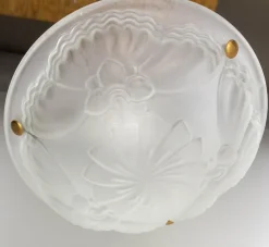 Clearance Pamono French Art Deco Lustre Glass Ceiling Pendant, 1930s