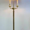 Best Pamono French Brass and Porcelain Bouillotte Floor Lamp