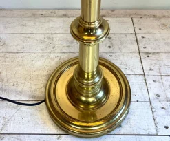 Best Pamono French Brass and Porcelain Bouillotte Floor Lamp