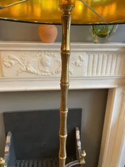 Outlet Pamono French Brass Faux Bamboo Floor Lamp, 1960s