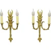 Best Pamono French Empire Style Gilt Bronze 2-Light Sconces, Early 20th Century, Set of 2