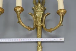 Best Pamono French Empire Style Gilt Bronze 2-Light Sconces, Early 20th Century, Set of 2