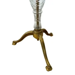 Discount Pamono French Floor Lamp with Glass Column, 1960s
