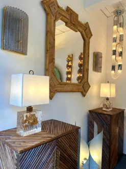 Clearance Pamono French Fractal Resin Table Lamps with Leaves, 1970s, Set of 2