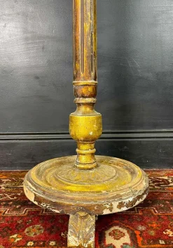 Outlet Pamono French Louis XVI Style Floor Lamp in Fluted and Gilded Wood, 1990s