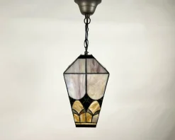 Pamono French Outdoor Lantern in Amber Glass, 1950s