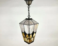 Pamono French Outdoor Lantern in Amber Glass, 1950s