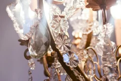 Clearance Pamono French Pampilles Chandelier in Glass