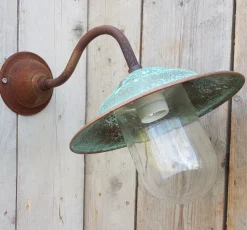 Best Pamono French Rusty Outdoor Copper Barn Lamp Light