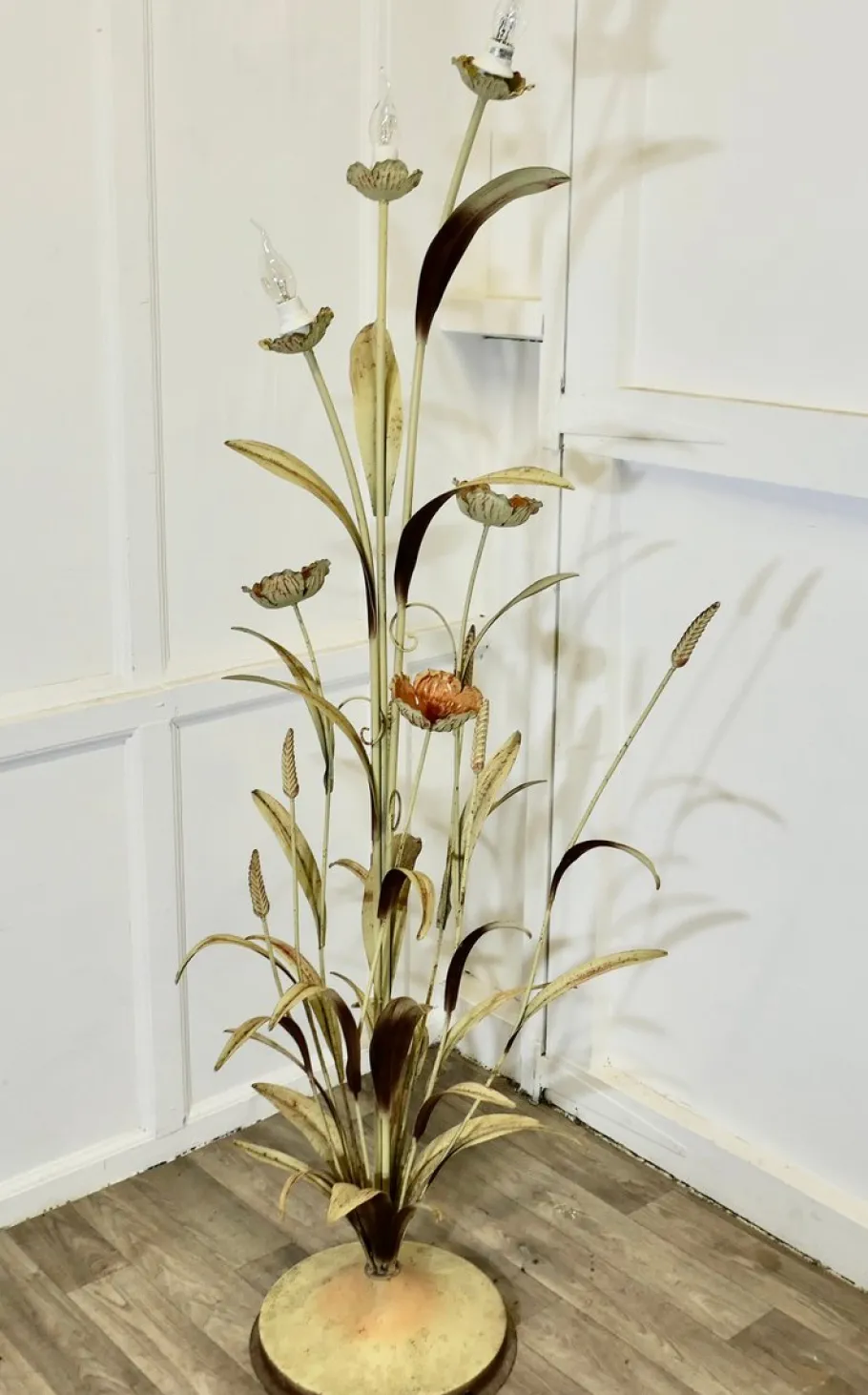 Discount Pamono French Toleware Orangery Floor Lamp, 1930s