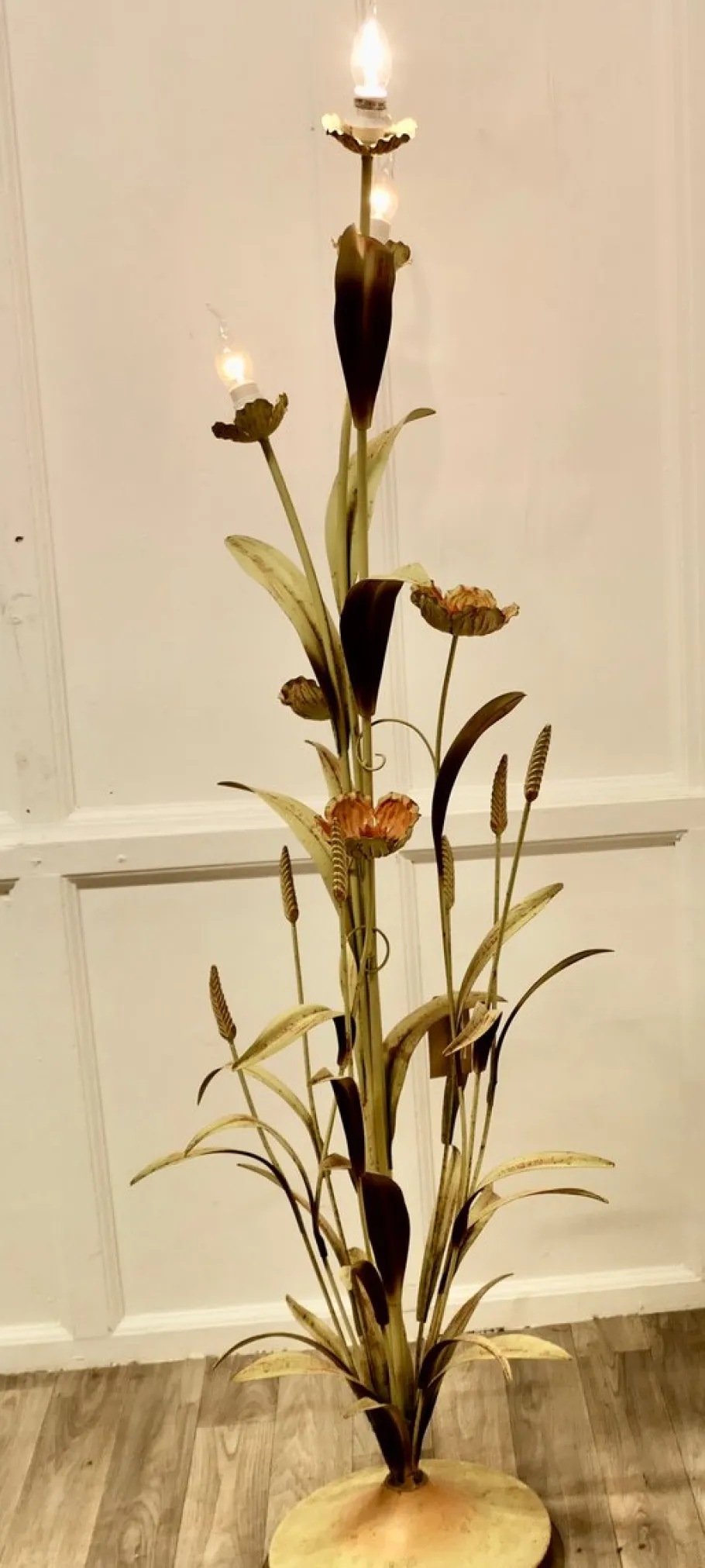 Discount Pamono French Toleware Orangery Floor Lamp, 1930s