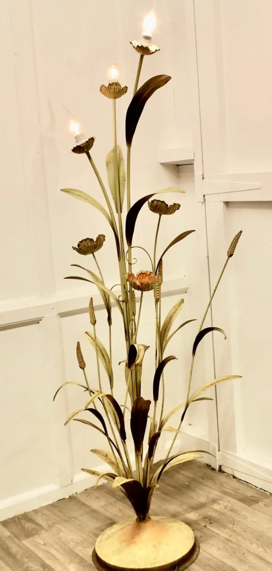 Discount Pamono French Toleware Orangery Floor Lamp, 1930s