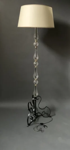 Best Pamono French Wrought Iron Floor Lamp, 1950s